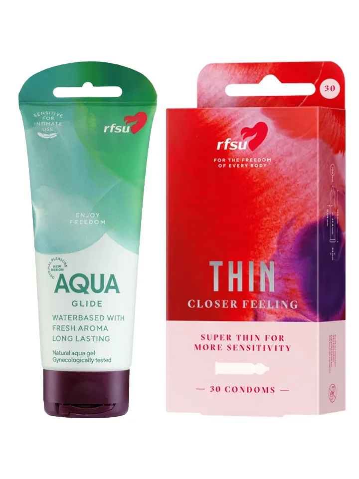 RFSU Thin 30-pack + Aqua Glide 100ml - Pasiūlymai 2