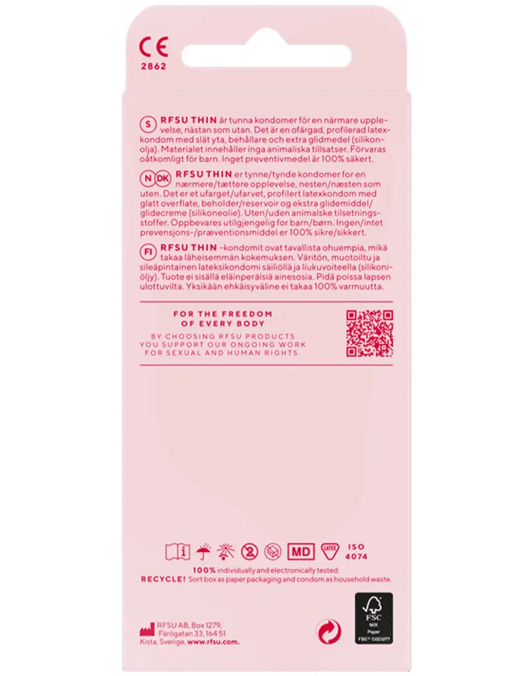 RFSU Thin Kondomer 10-pack - Ploni prezervatyvai 2
