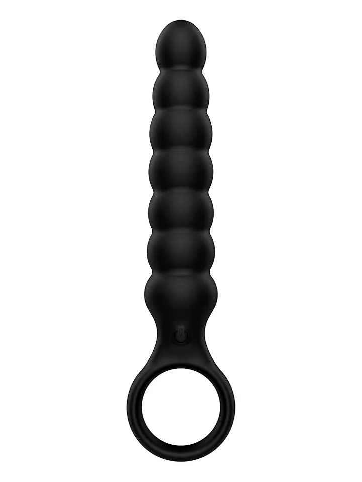 Ribbed Anal Plug With Vibrations Black - Vibruojantis analinis kištukas 1 [full]