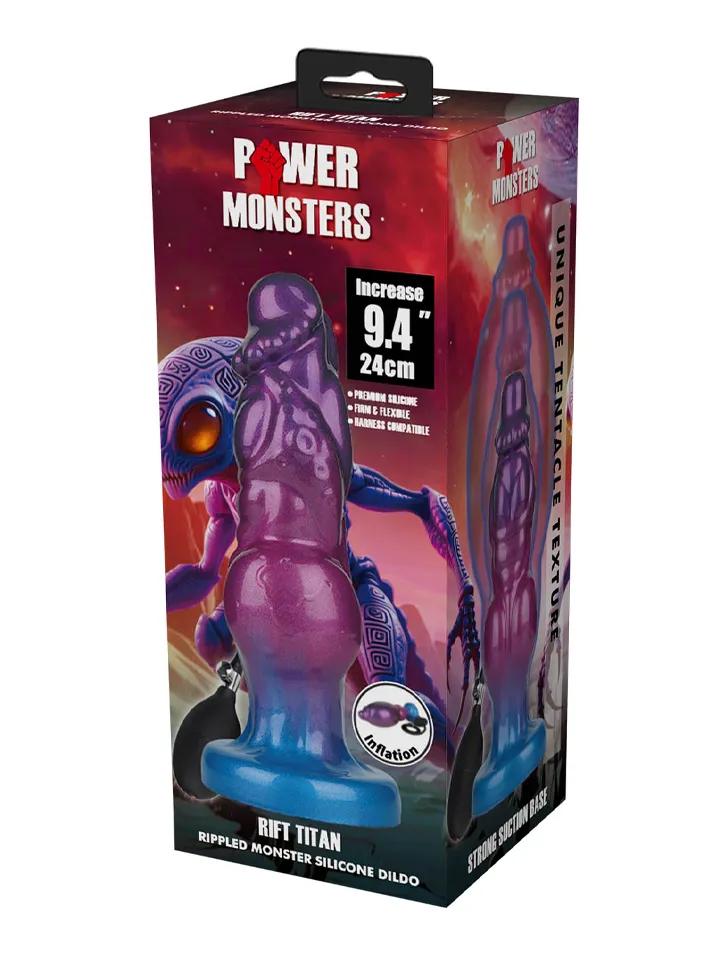 Rift Titan Inflatable Monster Silicone Dildo 24 cm - Pripučiamas dildo 5 [full]