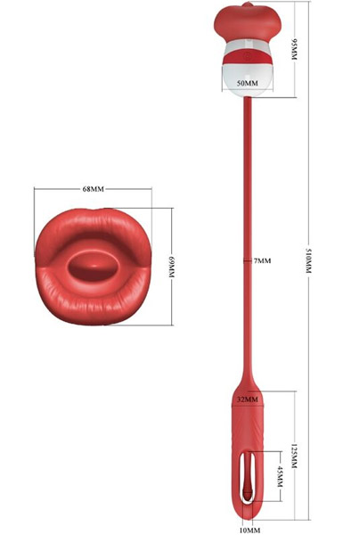 Romance Alyss Red Mouth Vibrator - Vibratorius 3