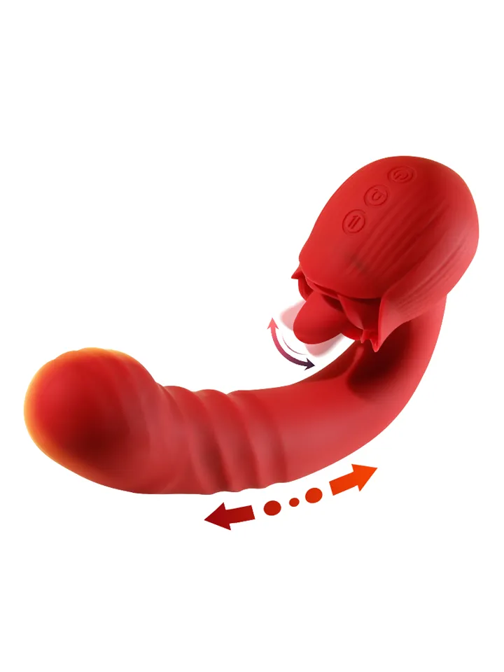 Rose Thrusting Vibrator - Triušio vibratorius su besisukančiu liežuviu 1 [full]