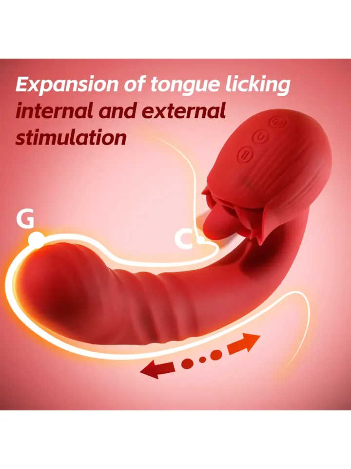 Rose Thrusting Vibrator - Triušio vibratorius su besisukančiu liežuviu 3 [full]