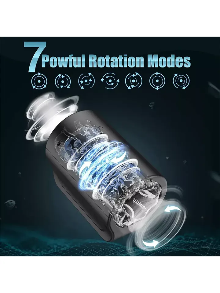 Rotating Masturbator 7 Modes Black - Automatinis masturbatorius 2