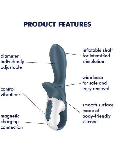 Satisfyer Air Pump Booty 2 Dark Grey - Analinis vibratorius 2