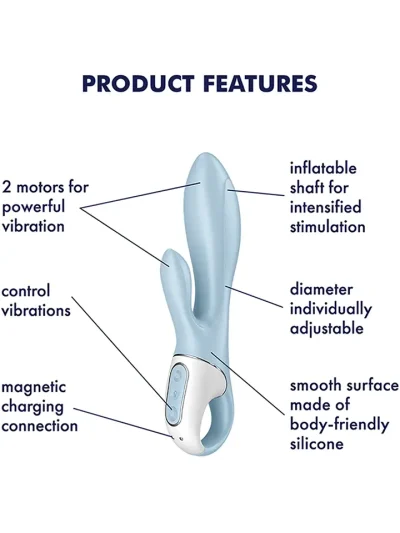 Satisfyer Air Pump Bunny 1 Blue - Triušio vibratorius 2