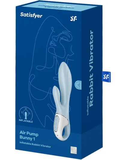 Satisfyer Air Pump Bunny 1 Blue - Triušio vibratorius 5