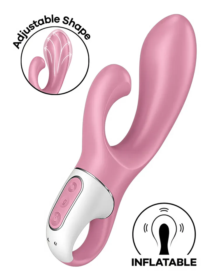 Satisfyer Air Pump Bunny 2 Light Red - Triušio vibratorius 1 [full]
