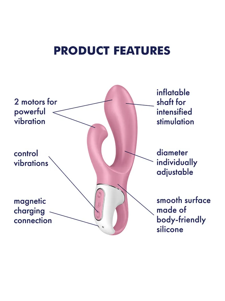 Satisfyer Air Pump Bunny 2 Light Red - Triušio vibratorius 2 [full]