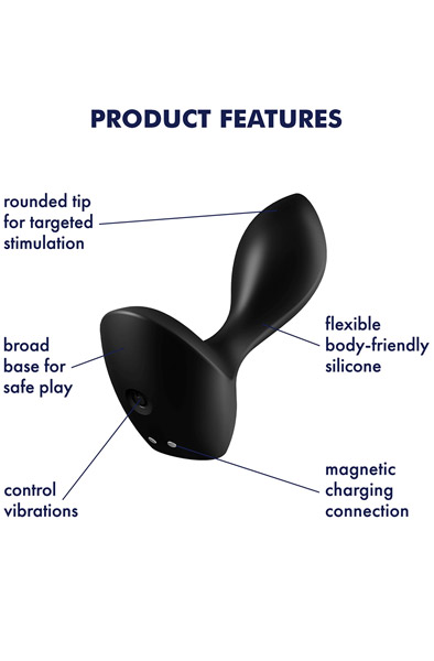 Satisfyer Backdoor Lover Vibrator Black - Vibruojantis analinis kištukas 2