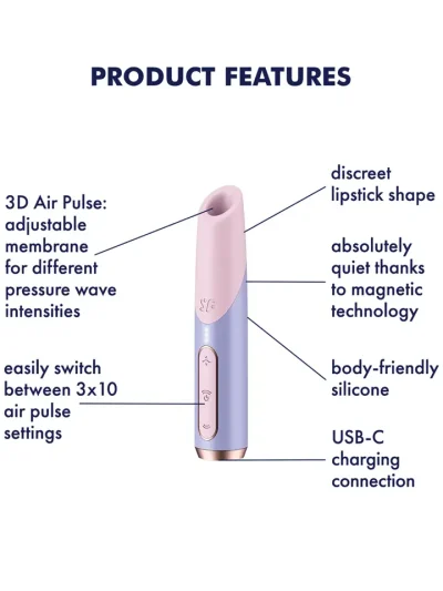 Satisfyer Bold Kiss Air Pulse Vibrator - Oro slėgio vibratorius 2