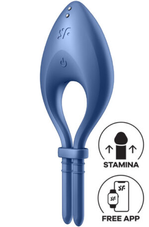 Satisfyer Bullseye Ring Vibrator Blue - APP kontroliuojamas varpos žiedas 1