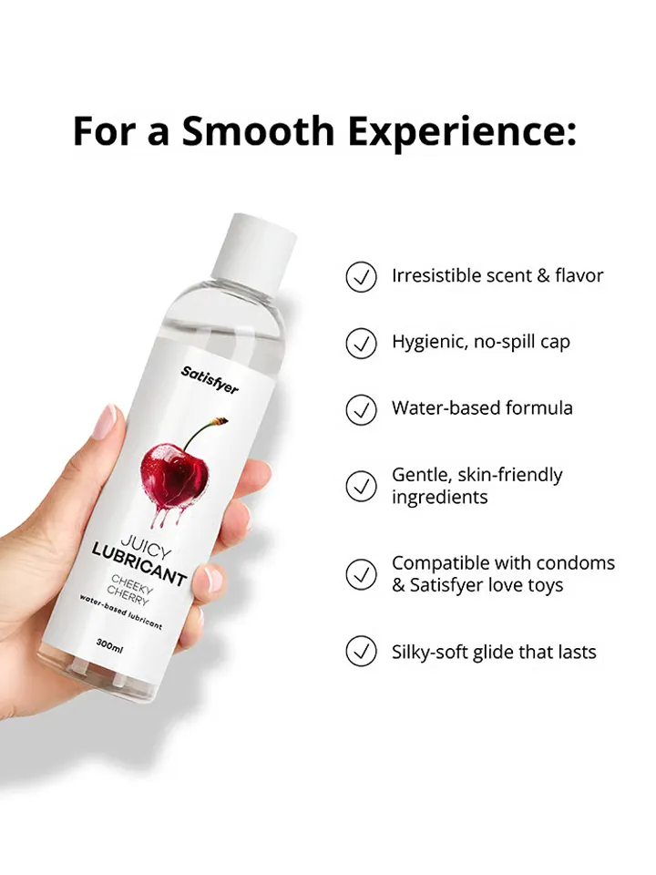 Satisfyer Cheeky Cherry Water Based Lubricant 300 ml - Vandens pagrindo lubrikantas 3 [full]