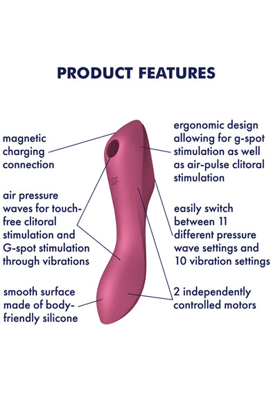 Satisfyer Curvy Trinity 3 Red - Oro slėgio vibratorius 2