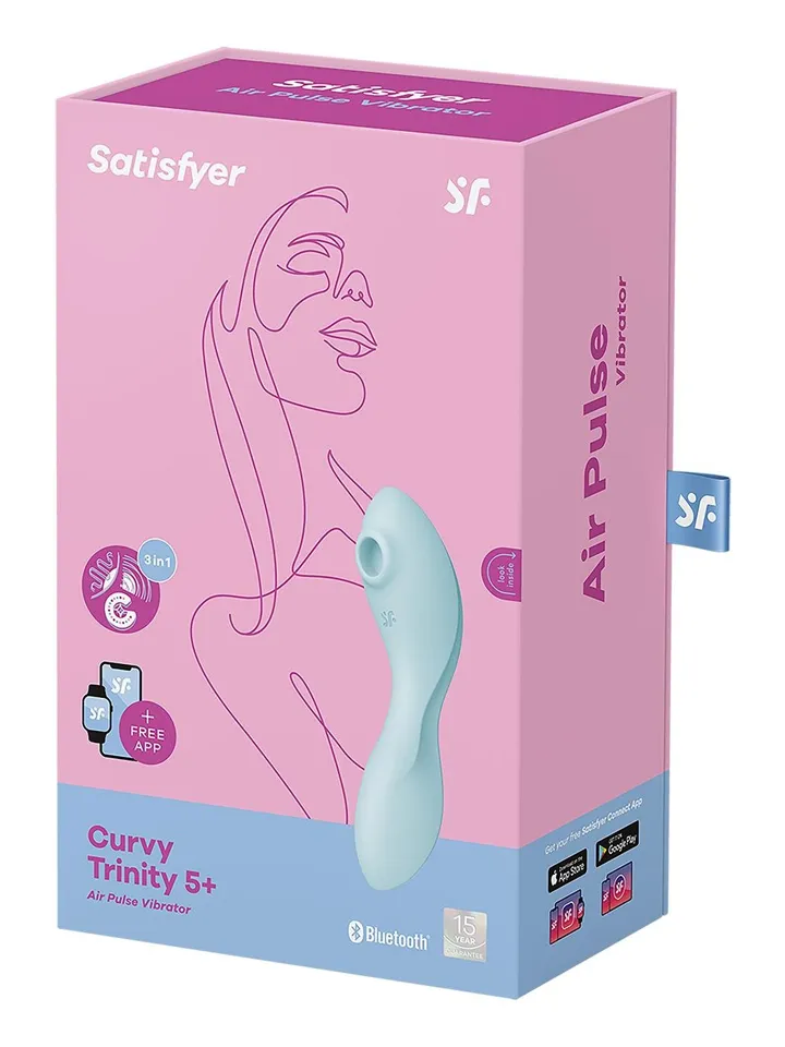Satisfyer Curvy Trinity 5+ Connect App Blue - Oro slėgio vibratorius 4 [full]
