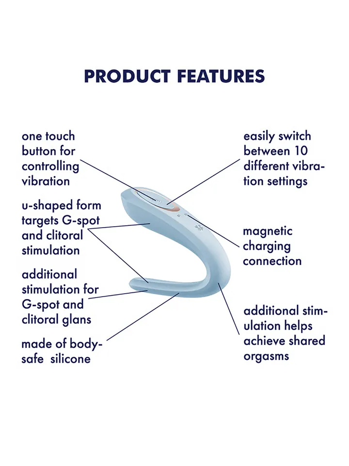 Satisfyer Double Classic Partner Vibrator - Porų vibratorius 2 [full]