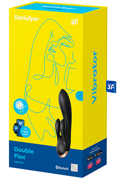 Satisfyer Double Flex Black - APP kontroliuojamas „RabbitVibrator“ 4