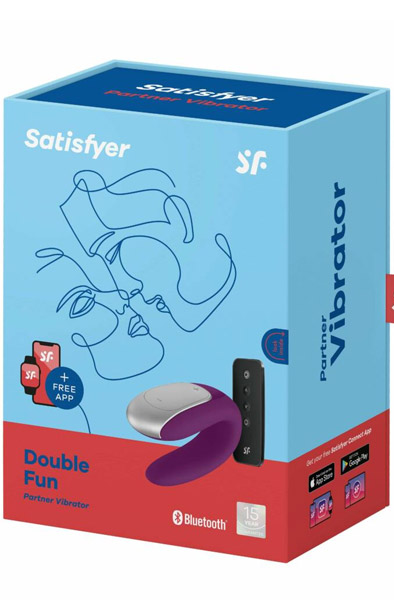 Satisfyer Double Fun Purple - APP kontroliuojamos poros vibratorius 3