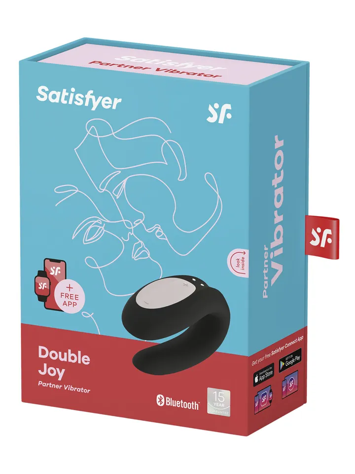 Satisfyer Double Joy Connect App Black - APP kontroliuojamos poros vibratorius 6 [full]