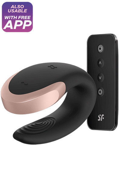 Satisfyer Double Love Black - APP kontroliuojamos poros vibratorius 1