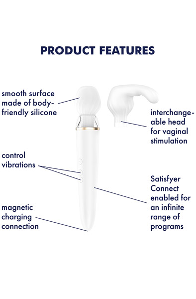 Satisfyer Double Wand-er White - Stebuklinga lazdelė / masažo lazdelė 2
