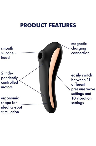 Satisfyer Dual Kiss Black - Oro slėgio vibratorius 2