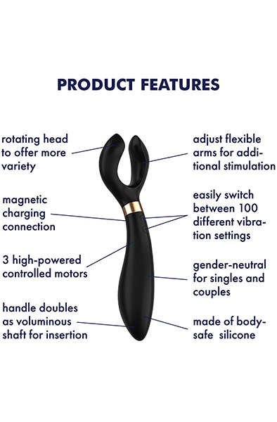 Satisfyer Endless Fun Multi-Use Vibrator Black - Porų vibratorius 2