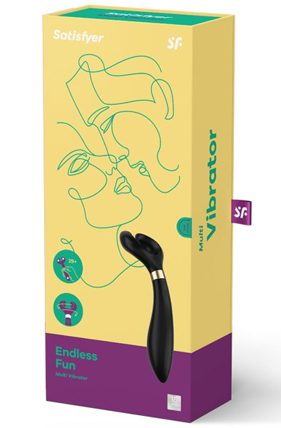 Satisfyer Endless Fun Multi-Use Vibrator Black - Porų vibratorius 5