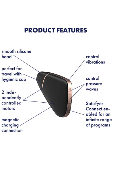 Satisfyer Love Triangle Black - APP kontroliuojamas klitorio stimuliatorius 2