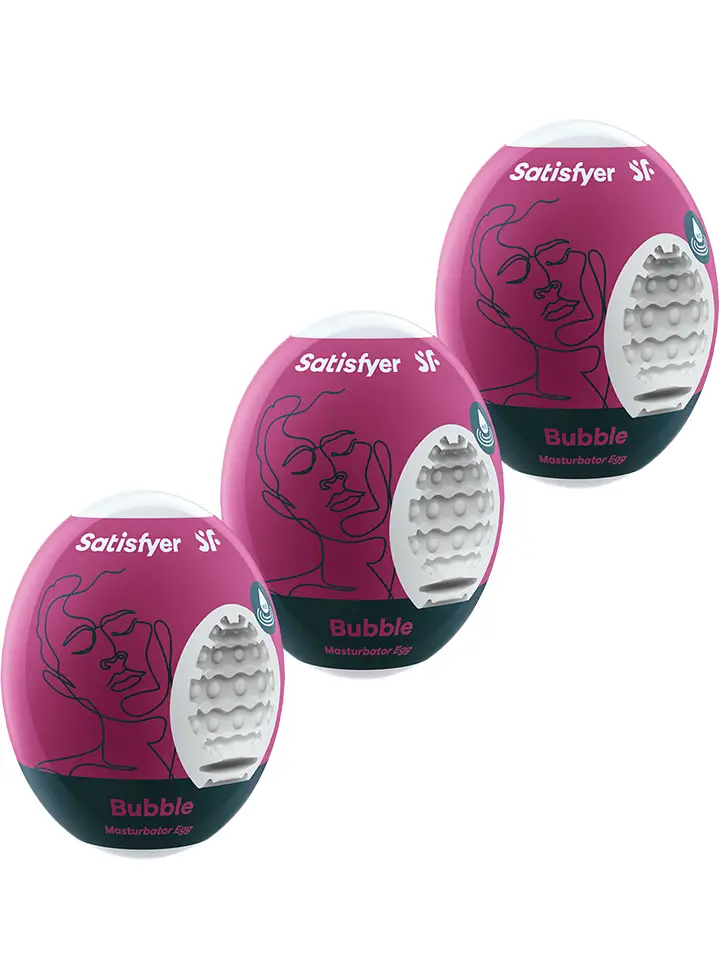 Satisfyer Masturbator Egg Bubble 3-pack - Ridenti kiaušinius 3