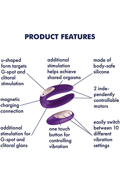 Satisfyer Partner Plus Remote - Nuotoliniu būdu valdomos poros vibratorius 2