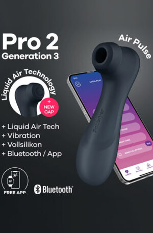 Satisfyer Pro 2 Gen. 3 With Liquid Air & Bluetooth App Black - Oro slėgio vibratorius 1