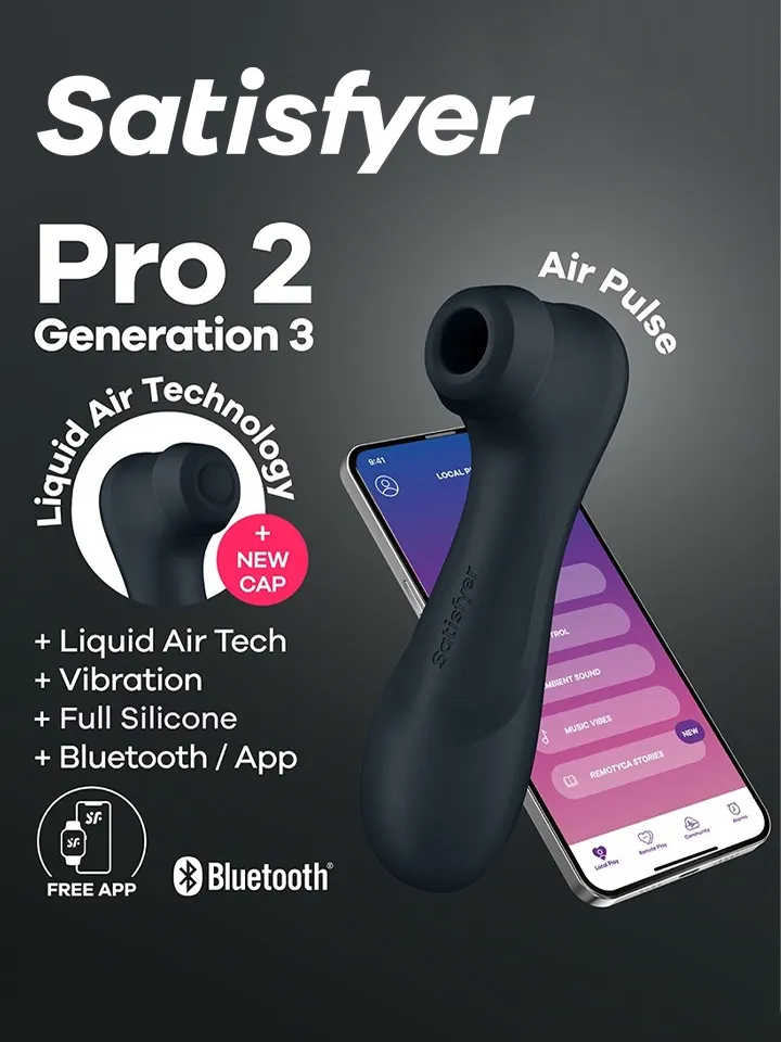 Satisfyer Pro 2 Gen. 3 With Liquid Air & Bluetooth App Black - Oro slėgio vibratorius 1 [full]
