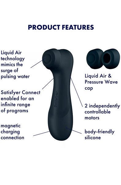 Satisfyer Pro 2 Gen. 3 With Liquid Air & Bluetooth App Black - Oro slėgio vibratorius 2