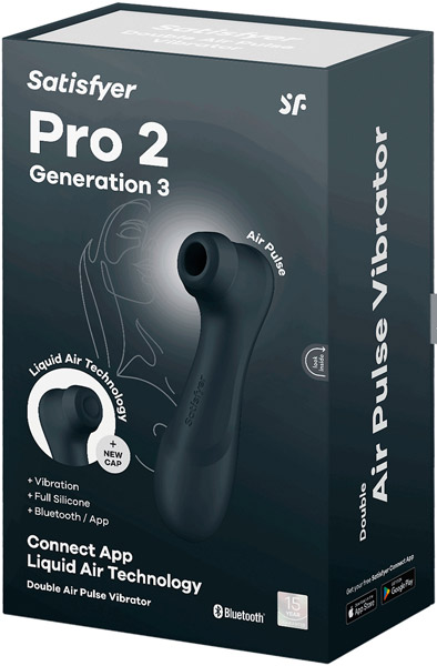 Satisfyer Pro 2 Gen. 3 With Liquid Air & Bluetooth App Black - Oro slėgio vibratorius 7