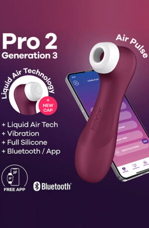 Satisfyer Pro 2 Gen. 3 With Liquid Air & Bluetooth App Red - Oro slėgio vibratorius 1