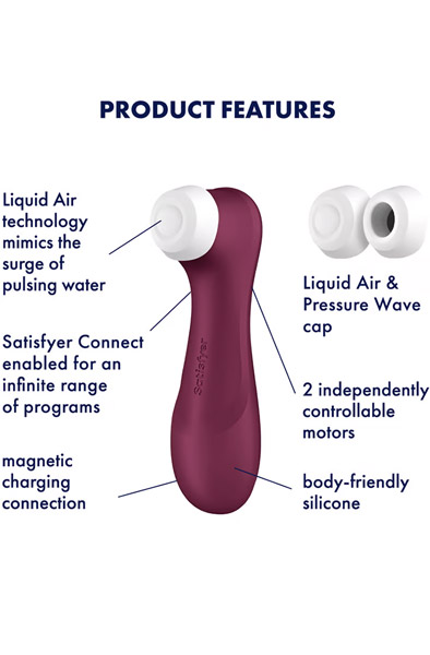 Satisfyer Pro 2 Gen. 3 With Liquid Air & Bluetooth App Red - Oro slėgio vibratorius 2