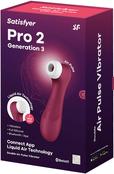Satisfyer Pro 2 Gen. 3 With Liquid Air & Bluetooth App Red - Oro slėgio vibratorius 7