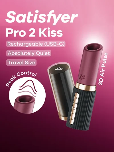 Satisfyer Pro 2 Kiss Air Pulse Vibrator - Oro slėgio vibratorius 1