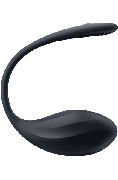 Satisfyer Ribbed Petal App Vibrator Black - APP kontroliuojamas vibruojantis kiaušinis 3