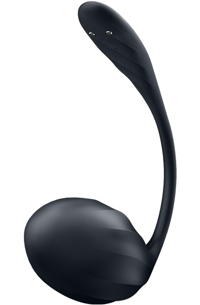 Satisfyer Ribbed Petal App Vibrator Black - APP kontroliuojamas vibruojantis kiaušinis 4