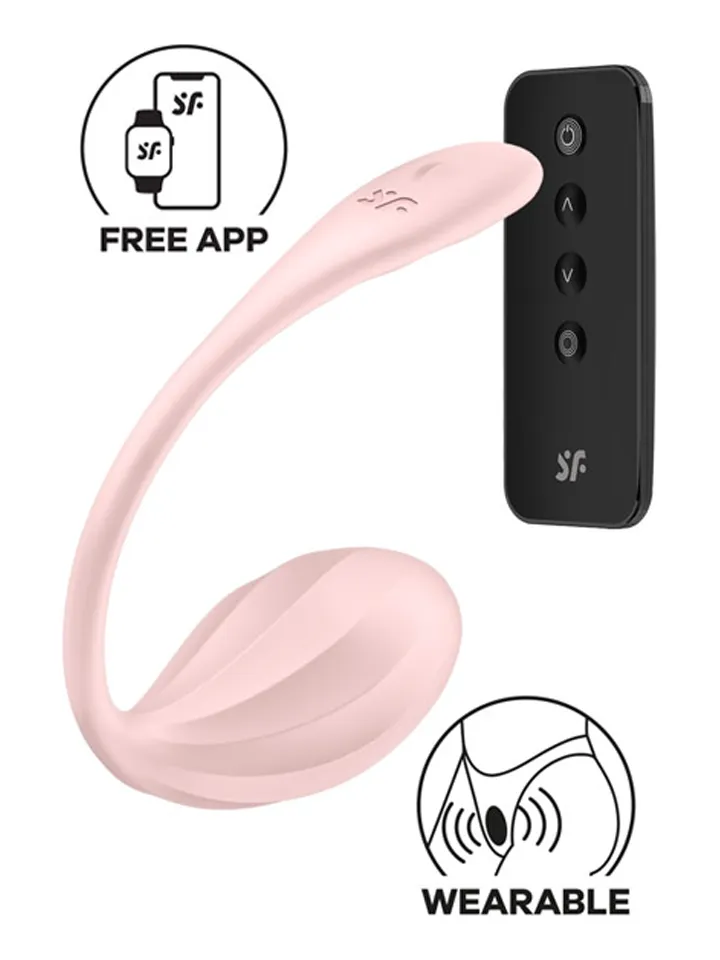 Satisfyer Ribbed Petal App Vibrator - APP kontroliuojamas vibruojantis kiaušinis 1 [full]