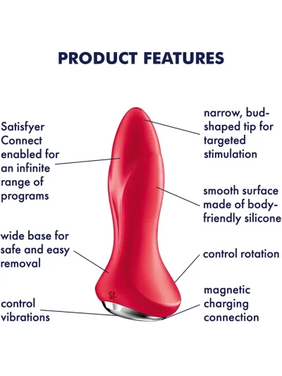 Satisfyer Rotator Plug 1+ Anal Vibrator Red - Vibruojantis analinis kištukas 2