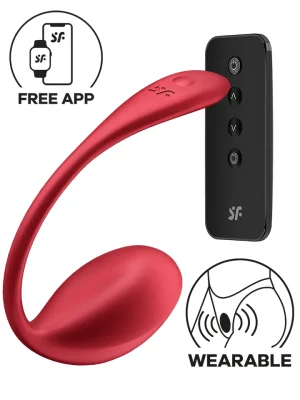 Satisfyer Shiny Petal Connect App Red - APP kontroliuojamas vibruojantis kiaušinis 1