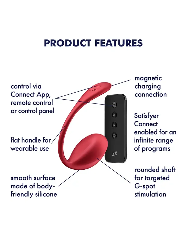 Satisfyer Shiny Petal Connect App Red - APP kontroliuojamas vibruojantis kiaušinis 2 [full]