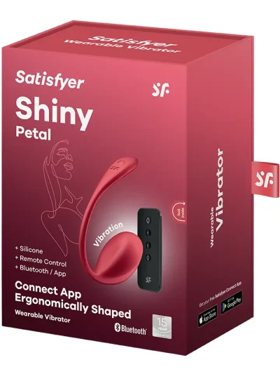 Satisfyer Shiny Petal Connect App Red - APP kontroliuojamas vibruojantis kiaušinis 5