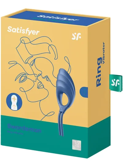 Satisfyer Swordsman Vibrating Cock Ring Blue - Vibruojantis gaidžio žiedas 5