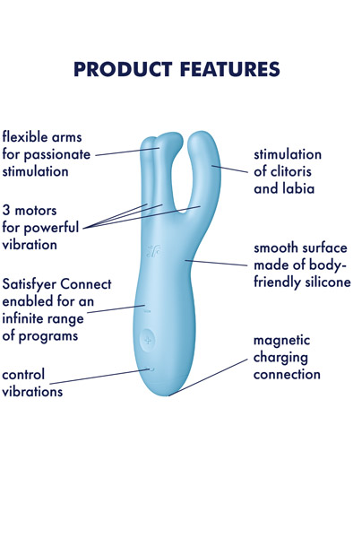 Satisfyer Threesome 4 Blue - Su programėle valdomas vibratorius 2
