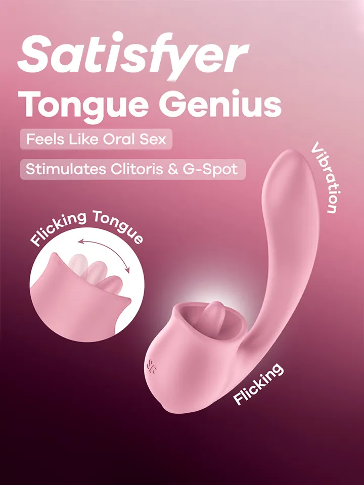 Satisfyer Tongue Genius Clitoral & G-Spot Stimulator - G taško vibratorius 1 [full]