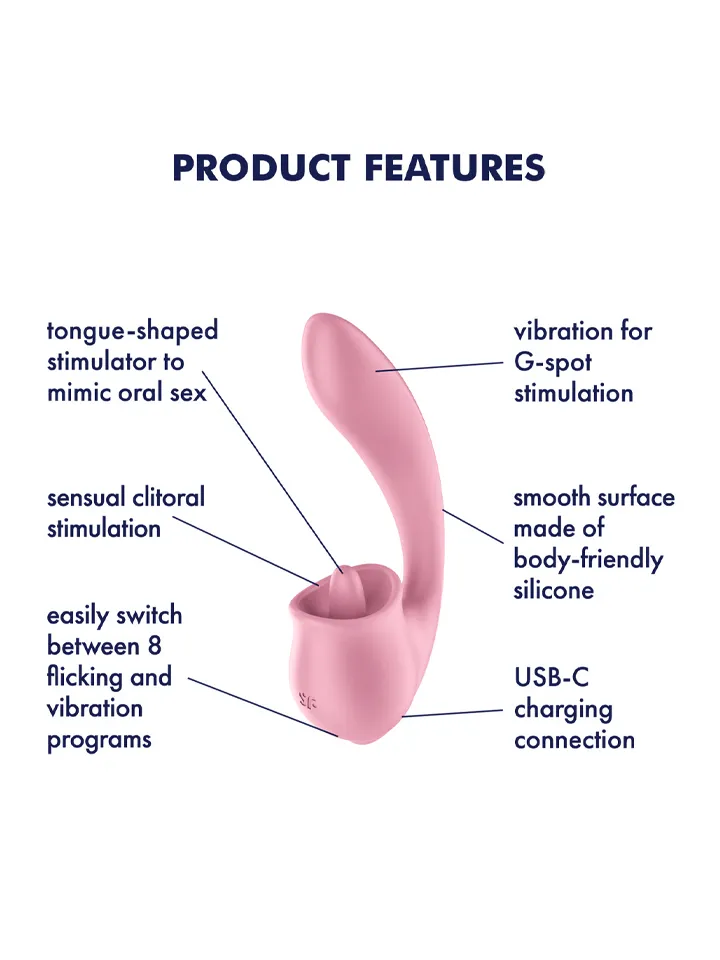 Satisfyer Tongue Genius Clitoral & G-Spot Stimulator - G taško vibratorius 2 [full]